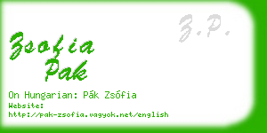zsofia pak business card